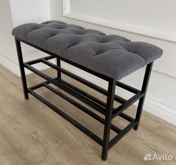 Обувница банкетка металлическая с каретной стяжкой