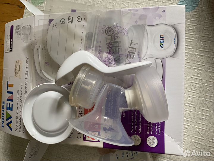 Бутылочки avent, молокоотсос 2в1