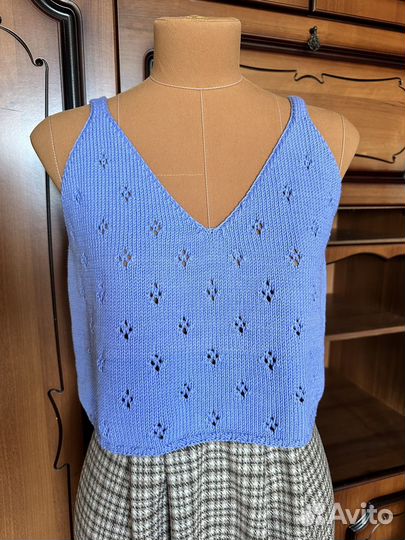 Топ женский вязаный летний 100% хлопок