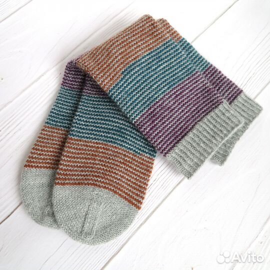 Вязаные шерстяные носки р. 37-38