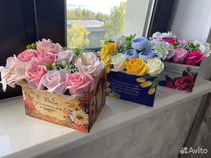 Букет из мыльных роз учителю