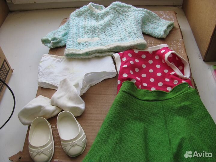 Одежда и туфли родные для куклы гдр 60 см