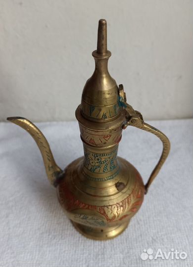 Кувшинчик с Крышкой Индия. Латунь, металл Резьба