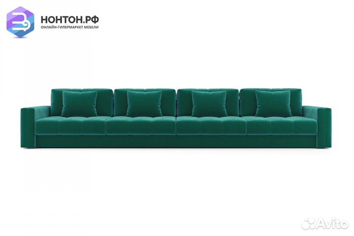 Диван прямой тик-так Монарх изумрудный