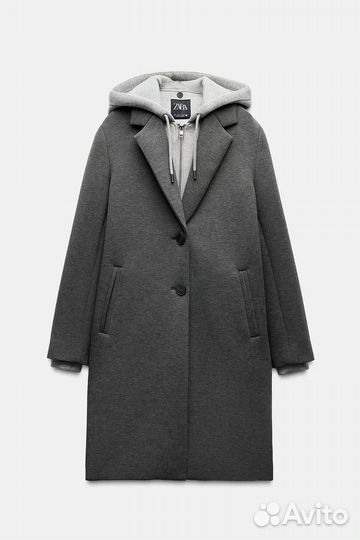 Пальто Zara с капюшоном