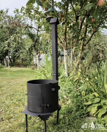 Печь для казана с трубой