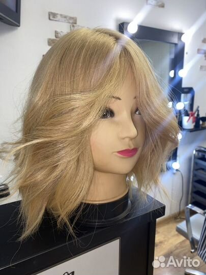 Парик блонд с имитацией кожи