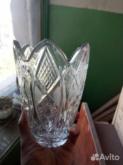 Винтаж: Ваза Тюльпан СССР хрустальная классика 70х