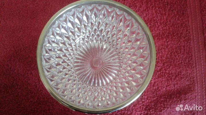 Хрустальные вазы с мельхиором