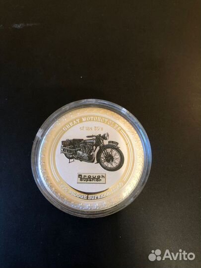 Монета 2 доллара, мото, серебро