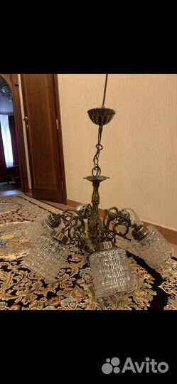 Люстра старинная потолочная бронзовая