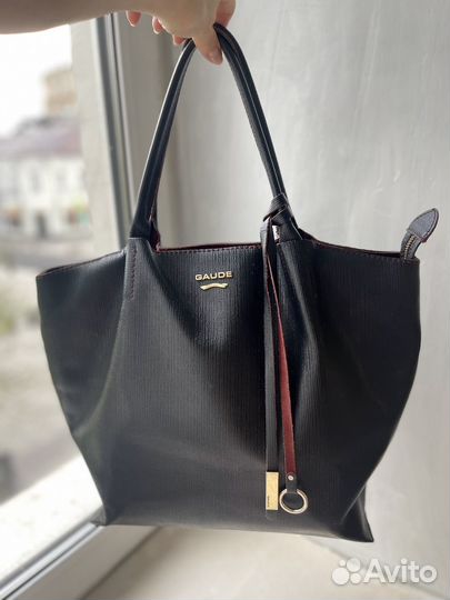 Сумка натуральная кожа бордовая черная италия