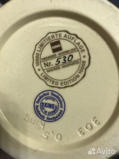 Пивная кружка с крышкой ГДР, винтаж