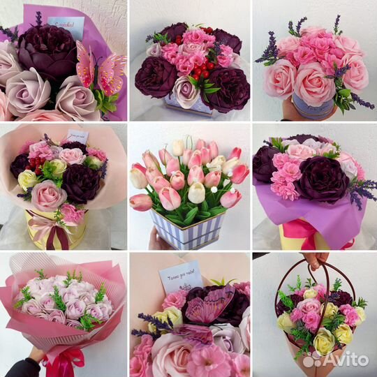 Букеты/композиции из мыльных цветов