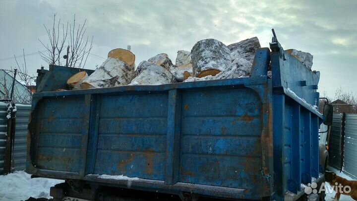 Дрова неколотые пеньками берёза