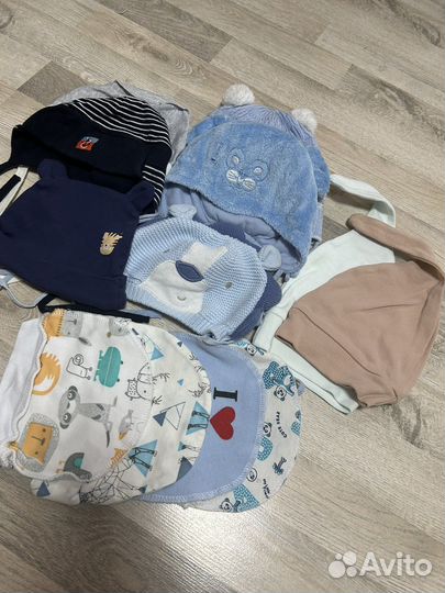 Детские шапки, чепчики осенние весна лето до 6 мес