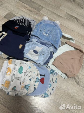 Детские шапки, чепчики осенние весна лето до 6 мес