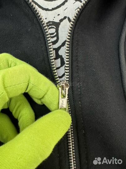 Зип худи Cav Empt черное рваное оверсайз