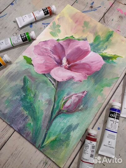 Картина маслом цветы