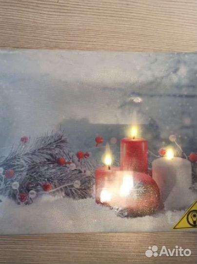 Картины новогодние светодиодные с подсветкой