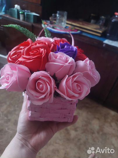 Букет из мыльных роз