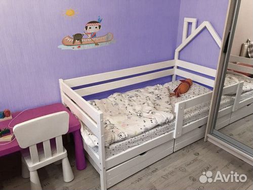 Софа высокий борт из натурального дерева для малыш