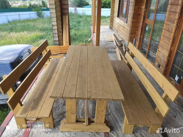 Столы лавочки из дерева