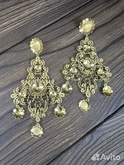 Золотые серьги 750 пробы Dolce Gabbana