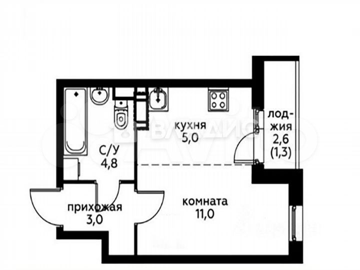 Квартира-студия, 23,6 м², 2/16 эт.