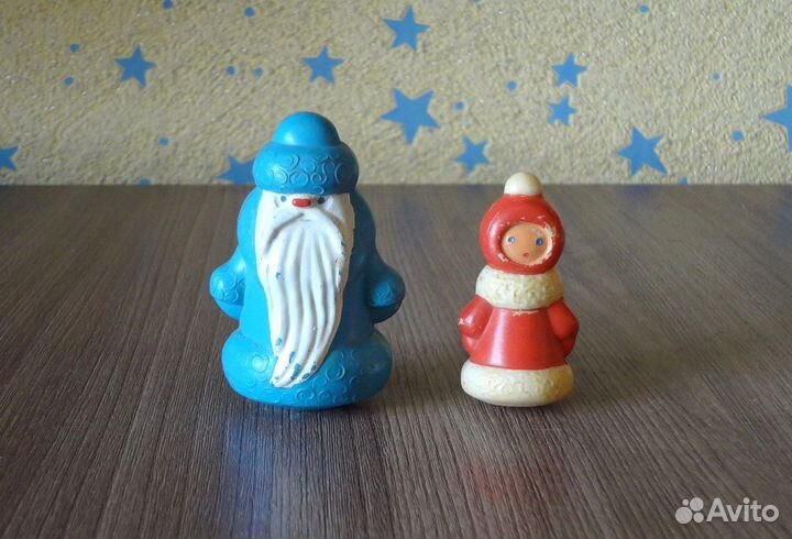 Дед мороз И снегурочка. фигурки СССР. 6 см. колкий
