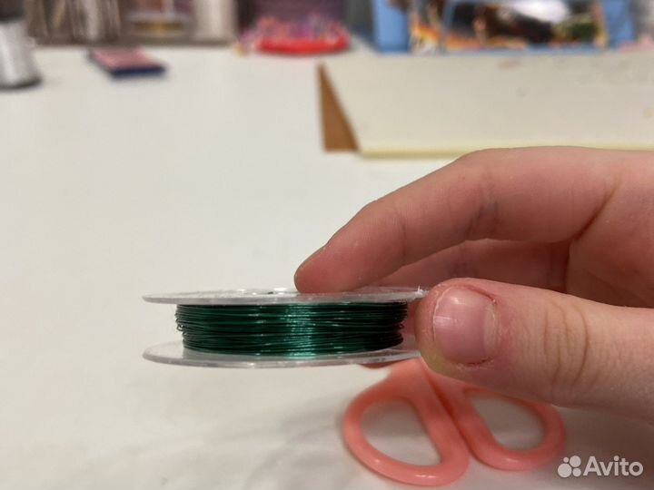 Проволка для бисероплитения с мини ножницами