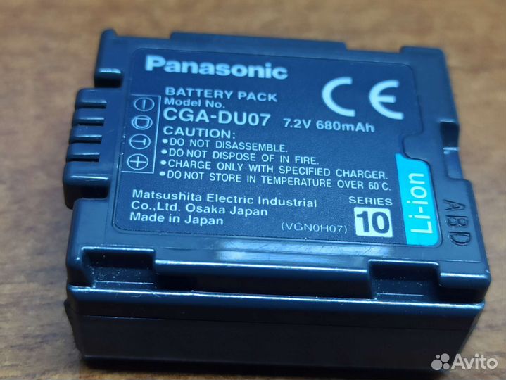 Аккумулятор для камеры Panasonic cga-du07,оригинал