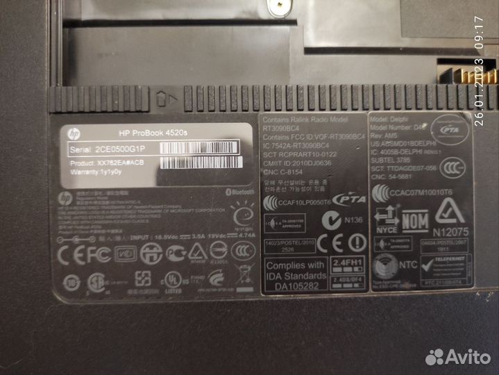 Ноутбук Hp probook 4520s