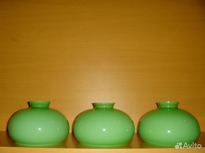 Плафоны комплектные зеленые старые 3 шт