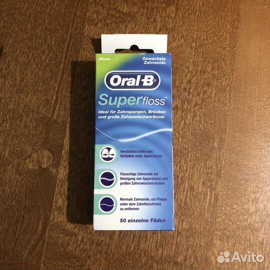 Зубная нить oral b super floss