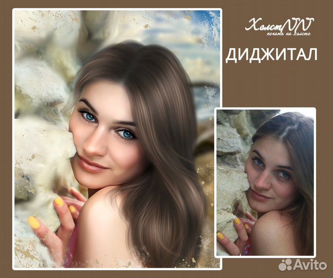 Портреты на холсте с отрисовкой художника