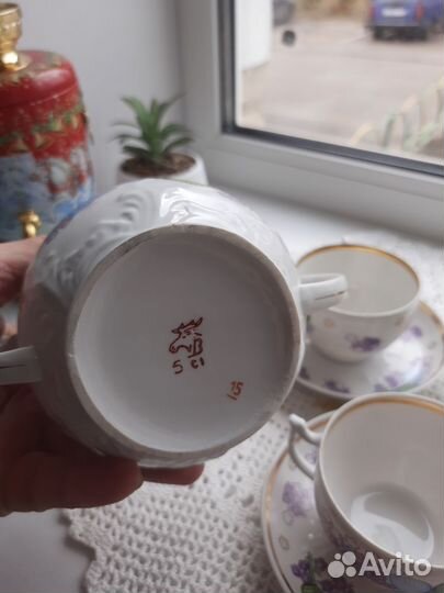 Чайный сервиз вербилки СССР сирень