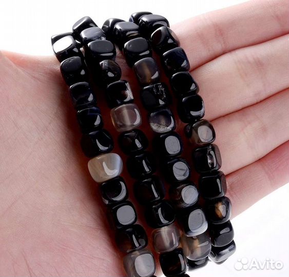 Агаты натуральные, квадратные. 8 мм., 46 шт