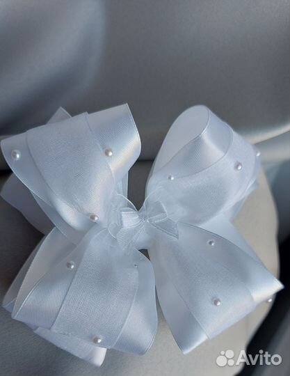 Банты белые большие, школа