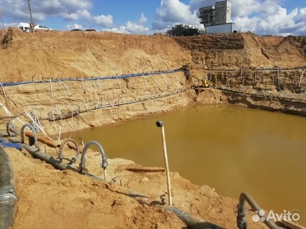 Водопонижение, откачка, аренда мотопомп