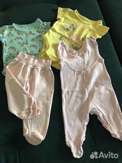Одежда для девочки пакетом 0-12 месяцев