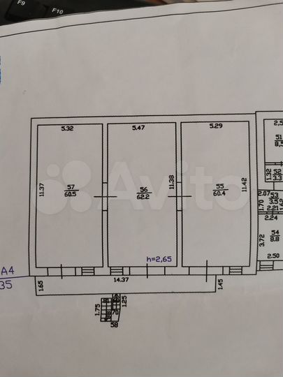 Свободного назначения, 60 м²