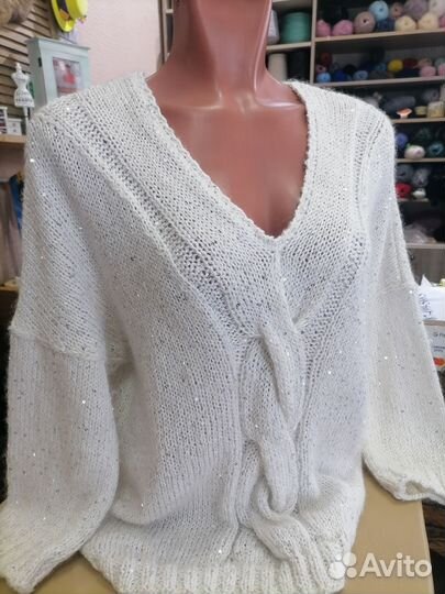 Вязание - джемпера - пайетки, кид мохер, норка