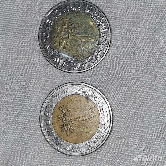 Две Египетские монеты по 1 фунту