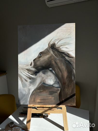Картина маслом Лошади