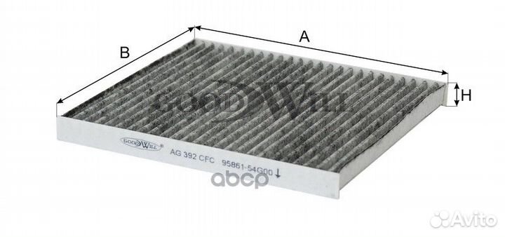 Фильтр салона угольный suzuki liana AG 392 CFC