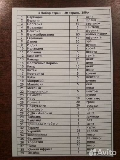 Набор иностранные монет