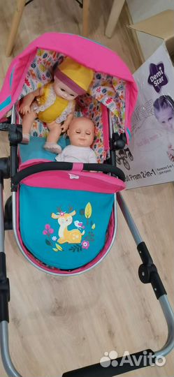 Коляска для кукол demi star 2 в 1