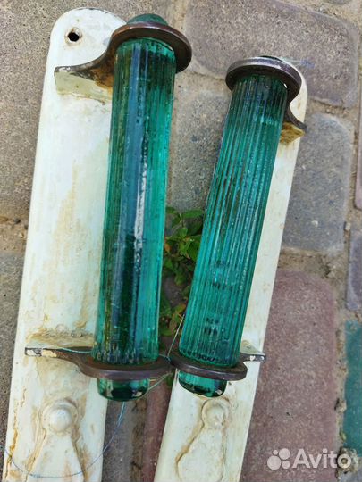 Ручка дверь дверная зеленое стекло СССР пара