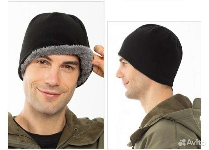 Шапка зимняя мех+флис (разные цвета)